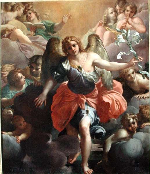 Angel Gabriel in Glory with Angel Musicians and Cherubs by Baroque