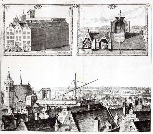 The Sternenburg observatory, illustration from Machina Coelestis by Johann Hevelius, engraved by Izaak Saal, 1674 by Baroque