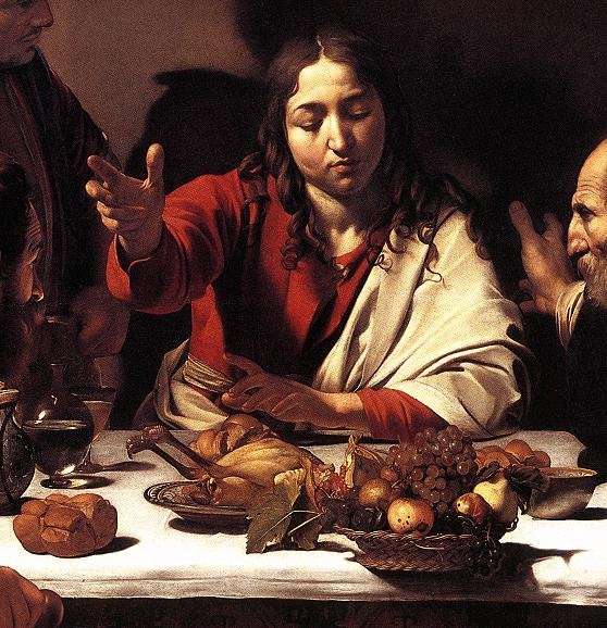 Supper at Emmaus (detail 1) 1601-02 by Baroque