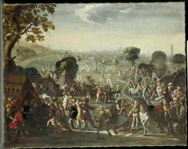 The plundering of a village during the Thirty Years War, 1660 by Baroque