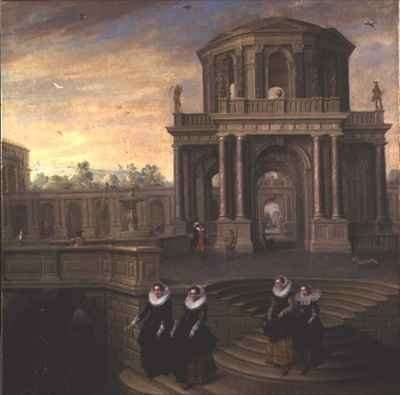 Women descending steps by Baroque