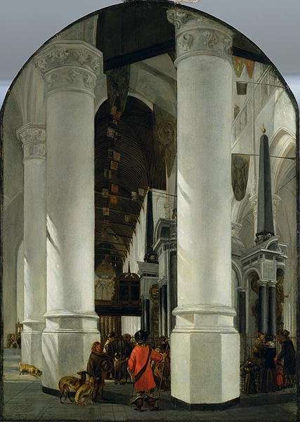 Interior view of the New Church in Delft by Baroque