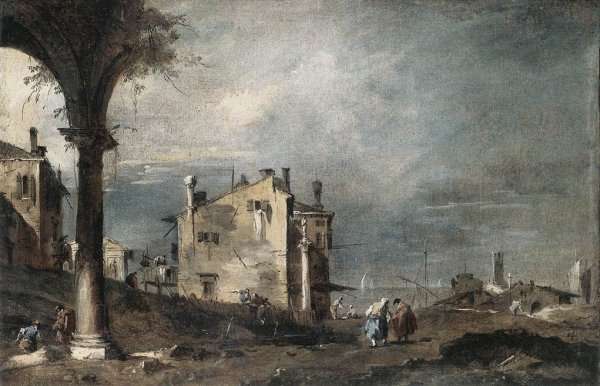 Capriccio with Venetian Motifs 1760s by Baroque