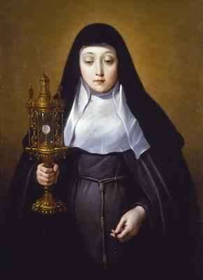 St Claire holding a Monstrance with the eucharist by Baroque