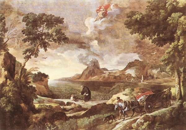 Landscape with St Augustine and the Mystery 1651-53 by Baroque