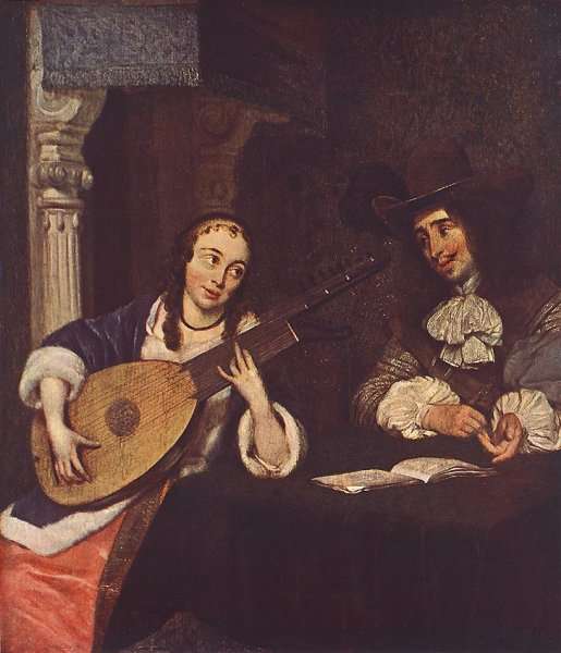 Woman Playing the Lute by Baroque