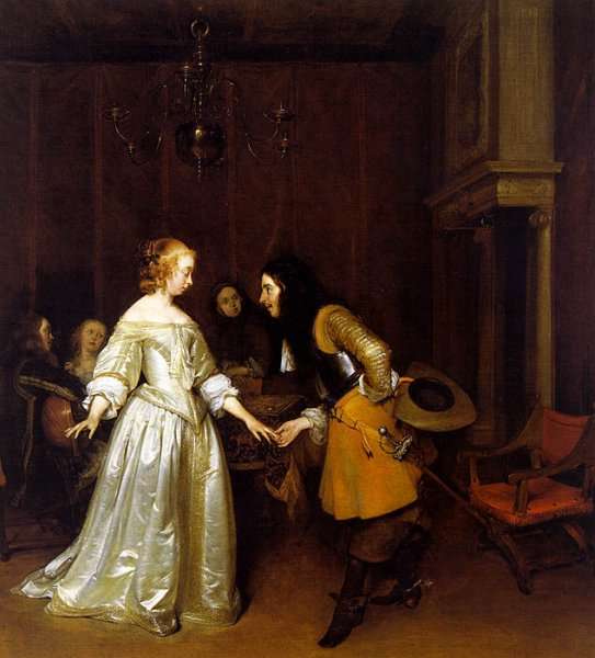 An Officer Making his Bow to a Lady 1662 by Baroque