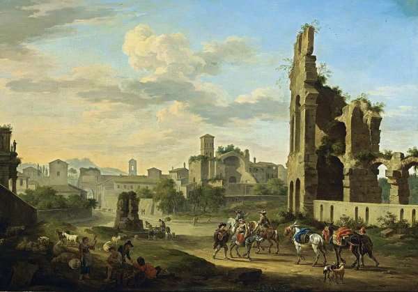 Rome- A View of the Forum Romanum 1694 by Baroque