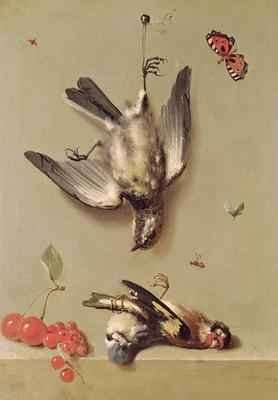 Still Life of Dead Birds and Cherries, 1712 by Baroque