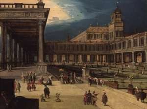 The Gardens and Courtyard of a Renaissance Palace by Baroque