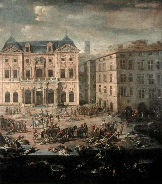 View of the Town Hall, Marseilles during the Plague of 1720 by Baroque