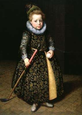 Portrait of a four-year old boy with club and ball 1611 by Baroque