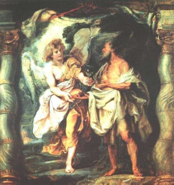 The Prophet Elijah Receiving Bread and Water from an Angel 1625-28 by Baroque
