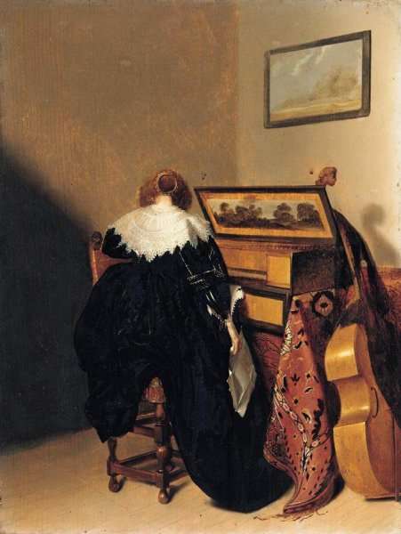 Lady Seated at Virginals by Baroque
