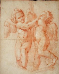 A Cherub Carrying Flowers
