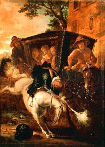 La Tripotiere's Distress at her Broken Furniture, from Roman Comique