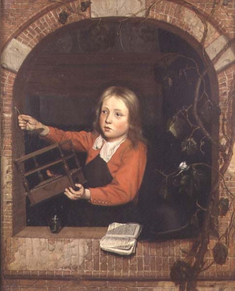 Young Boy with a Birdcage