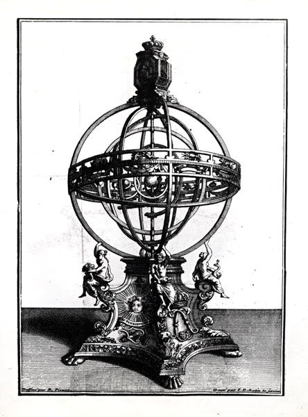 An Armillary Sphere of the Copernican System, engraved by Gerard Jean Baptiste Scotin 1671-1716