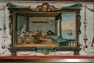 Flavio Gioia of Amalfi, inventor of the compass, Stanza della Mattematica, 1587-1609