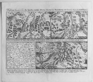 Map of the Battle of Stadtlohn between the Imperial troops led by General Tilly and the Protestant troops under Christian of Brunswick