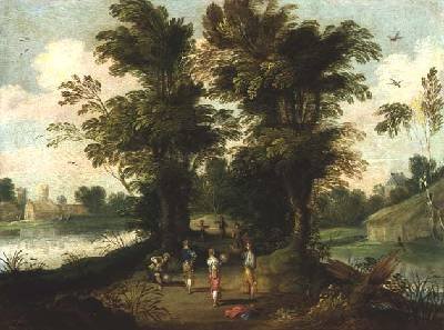 Young men playing a ball game while one blows up a bladder