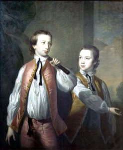 A Crested Crane a Peacock a Macaw a Shelduck and Markhors panel from the bedroom of Louis Henri I 1692-1740 Prince de Conde