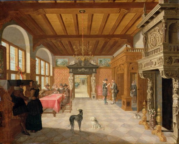 Interior of a Hall with Figures