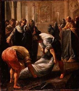 A Family Group Portrait with coats of arms