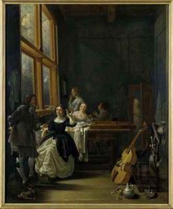 Woman with Theorbo Vanitas