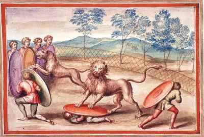 Ms Gen 1496 f.18 Lion taming