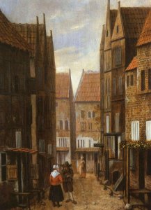 Street Scene with Six Figures