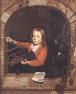 Young Boy with a Birdcage