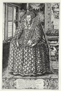 Portrait of Elizabeth I 1533-1603 engraved by the artist