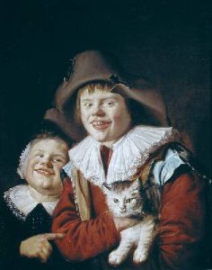 Children Playing with a Cat