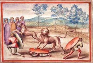 Ms Gen 1496 f.18 Lion taming